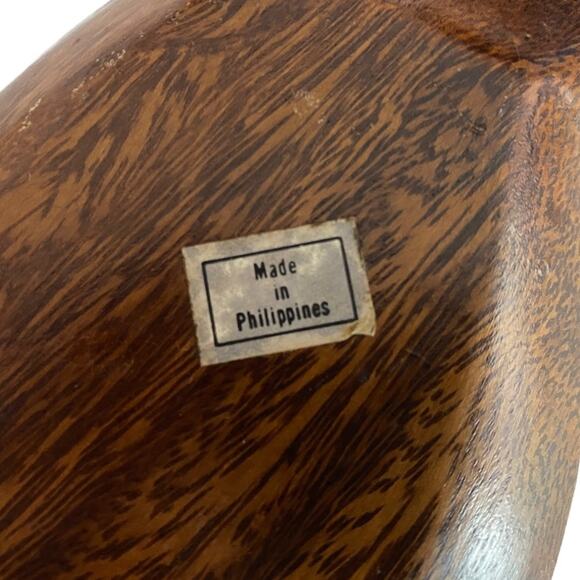 Set of 2 Carved Wooden Pineapple Shaped Bowls Made in Philippines MCM Vintage - Picture 14 of 15